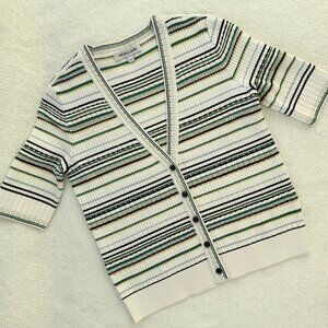 Veronica Beard Varia Striped Cardigan | Off-White Multi | Size XS | NWOT